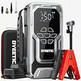 6000A Starthilfe Powerbank mit 150PSI Kompressor, 12V Auto Starthilfe Starter Tragbares Autobatterie Booster für Auto/Moto (alle Benzin und 10,0L Diesel Motoren), mit LED Taschenlampe QC3.0