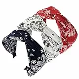 3PCS Stirnbänder für Frauen Haare Boho Wrap Tie Mode Haarbänder Elastische Twist Haartuch Hübsche Fliege Breite Alice Haarbänder für Frauen Uk und Mädchen