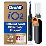 Oral-B iO Series 2 Elektrische Zahnbürste — Electric Toothbrush, Inkl. 1 Aufsteckbürste, 3 Putzmodi für Zahnpflege, Magnet-Technologie, Reise-Etui, Aufsteckbürsten-Etui — Designed by Braun, Schwarz
