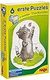 HABA Puzzle Tierkinder – 6 erste Puzzles ab 2 Jahren mit großen Teilen – Fördert Feinmotorik & Tiererkennung – Mit Holzfigur zum freien Spiel – 1303309001
