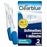 Clearblue Schwangerschaftstest, Schnelle Erkennung, Ergebnis innerhalb von 1 Minute, 2 Tests