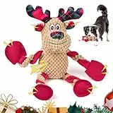 FWLWTWSS Hundespielzeug Quietschend, Elch Hundespielzeug Weihnachten, Hundespielzeug Kleine Hunde, Interaktives Waschbares Hundespielzeug Klein Mittel Hunde Welpen