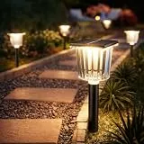 BITPOTT Solarlampen für Außen, 6 Stücke Longlife Solarleuchten Garten Warmweiß (3000K)/Kaltweiß(12000K), IP65 Wassserdicht Gartenbeleuchtung Solar Außen für Wege,Terrasse,Rasen Weg