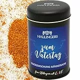 Hallingers Genuss Manufaktur Gewürze Geschenk Muttertag & Vatertag - Gewürz-Mischung für Marinaden, Spare Ribs & Grill für Papa Vater, edle Geschenkdose 'Zum Vatertag', Geschenkidee für Männer