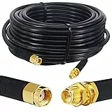 Boobrie Verbessert SuperFlex RG58 Koaxialkabel mit RP-SMA-Stecker auf SMA-Buchse 10M Low Loss Antenne für WLAN-Router, 4G und Sicherheit IP-Kamera-Hotspot