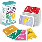 BoloShine 58 STK Englisch Lernkarten für Kinder ab 2-4 Jahre, Zahlen, Buchstaben, Formen,Farben Lernen Karten für Kleinkinder, Sprachförderung Spiele Geschenk für Junge Mädchen