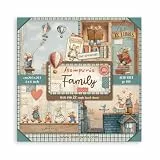 Stamperia - Scrapbook Paper Pad for Scrapbooking, Albums, Cards, Bullet Journals and More, Acid Free, Single Face, Perfect for Hobbies, Crafts, and Gifting (Family) (20.3 x 20.3cm)