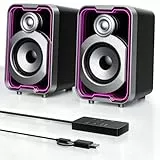SOULION C40 PC Lautsprecher Bluetooth für Laptop, Monitor, Spiele, Desktop Computer Stereo-2.0 Boxen mit LED, USB-Eingang, Spiegelpaneel-Design, 1 Paar