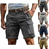 Kurze Hosen Herren Cargo Shorts Herren Kurze Hosen Sommer Cargohose Mit Zipper Und Buttons Multiple Taschen Arbeitshose Männer Sportshorts