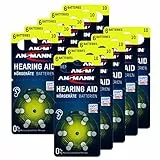 ANSMANN Typ 10 Hörgerätebatterien Gelb 60 Stück - Zink Luft 1,4V Hörgeräte Batterien 10 P10 PR70 ZL4 - Knopfzelle geeignet für Hörgerät Hörverstärker & Hörhilfe