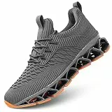 Herren Turnschuhe Blade Running Walking Schuhe Mesh Atmungsaktiv Sport Mode Turnschuhe Gym Tennis Casual Zapatos, grau, 39 1/3 EU