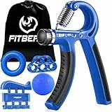 Handtrainer zur Kraftsteigerung, Unterarmgriff Trainingsset - 5er-Pack, FitBeast verstellbarer Handtrainer, Finger Trainingsgerät, Fingerstretcher, Trainingsring & Stressabbau-Griffkugel für Sportler