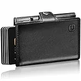 GITYGAO Geldbörse Herren mit Münzfach - Mini Geldbörse - Kreditkartenetui Kartenetui - RFID Geschützter Geldbeutel - Slim Portemonnaie für 12 Karten