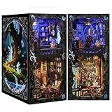 ETKVR Book Nook Kit - DIY 3D Holz Puzzle Buchstütze Booknook Miniatur Puppenhaus Bausatz zur Dekoration von Bücherregalen, Modell Bausätze für Erwachsene Geschenk - Magische Kreaturen Bestien