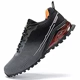 Kricely Traillaufschuhe Herren Leicht Atmungsaktiv Wanderstiefel rutschfest Laufschuhe Outdoor Fitness Straßenlaufschuhe（Grau 44）