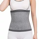 Afinder Damen Herren Kinder Elastisch Wärmegürtel Rückenwärmer Weiche Dicken Kaschmir Nierenwärmer Rückenstützgürtel Leibwärmer Hüftwärmer Winter Nieren Wärmer Bauch Taille Unterstützung Grau