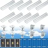 Warmfay Photovoltaik Halterung Befestigungssystem, Dachhalterungen Solarmodule Aluprofil 300MM Montageset für 4X Modul 30-35MM Dicke, Solarpanel Halterung für Flachdach Blechdach Trapezblech