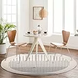 Livabliss Nairobi Boho Teppich für Wohnzimmer & Schlafzimmer, 200 cm – Skandinavisch Modern, Geometrisches Muster in Elfenbein, Schwarz, Crème