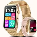Marsyu Smartwatch Damen mit ΕKG/ΒΙυtｚυcker/BMI/HRV/Harnsäure/ΒΙutdruck,1,57' Gesundheitsuhr Fitness mit Telefonfunktion 24H Pulsuhr SpO2 Schlaf/Apnoe-Monitor Menstruationszyklus Uhr für iOS Android
