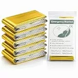 VisioClear® | Rettungsdecke 5er-Set Gold/Silber für Notfallsituationen und Allwetterbedingungen, 160 x 210 cm Notfalldecke für Auto, Erste Hilfe, Camping, Festival & Outdoor