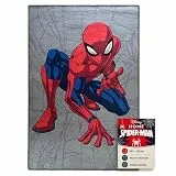 Disney Home Kinderteppich - Offiziell lizenzierter Kinderspielteppich für Kinderzimmer, Spielzimmer - rutschfeste und waschmaschinenfeste Spielmatte für Kinder, Spiderman Teppich 80 x 120 cm