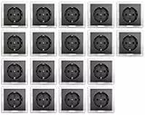 MC POWER - 18er Pack Steckdosen | FLAIR | Schutzkontaktsteckdosen anthrazit, matt