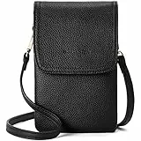 BOSTANTEN Klein Handytasche zum Umhängen, PU Leder Handy Umhängetasche Damen, Handytasche mit Geldbörse zum Umhängen, handtasche damen umhängetasche für Designer Schwarz