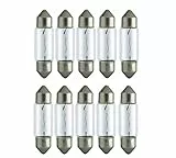 10x Stück – C10W - 41mm - S8.5-12V - 10W - SV8.5-8 - KFZ Beleuchtung - LONGLIFE - Glühlampe Glassockellampe Glühbirne Soffitte Autolampen WERKSTATTWARE/chiavi