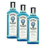 Bombay Sapphire London Dry Gin, 40 Vol-%, 70 cl / 700 ml, zu 100% per Dampfinfusion destillierte Spirituose mit 10 erlesenen Botanicals (Packung mit 3)