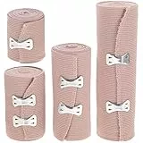 Elastische Binde, 4 Stück Elastische Bandage, Textilelastische Kompressionsverband, Gedehnt Luftdurchlässig Bandage für Handgelenke Knöchel Knie(5/7.5/10/15cm)