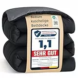 BEDSURE Bettdecke 135x200 Ganzjahresdecke Steppdecke - Bettdecke Ohne Bezug 135x200cm 300GSM - 4 Jahreszeiten Bettdecken Wende Schwarz/Grau, Weiche Warm Duvet Schlafdecke für Allergiker