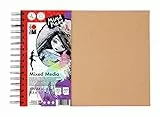 Marabu 1612000000202 - Ringbuch Mixed Media, 300 g/qm, 32 Blatt, DIN A4, weiß, Papier fein gekörnt, säurefrei, lichtbeständig, für Techniken mit hohem Farbanteil, hochwertige Ringbindung