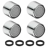 4 Stück Strahlregler M22,Wasserhansip,M22 Wasserhahn Sieb,Sieb Wasserhahn Aufsatz Einsatz Filter Verchromt Bubbler für Bad,Küche (22mm Innengewinde)