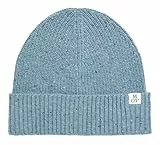 Marc O'Polo Herren Strickmütze aus Woll-Mix Beanie, Blau (Meltwater), One Size