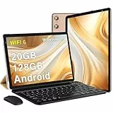 SEBBE Tablet 10 Zoll Android, 20 GB RAM+128 GB ROM (TF1 TB),5G WLAN 6丨Bluetooth 5.0丨Widevine L1丨6000mAh丨5MP+8MP丨GMS丨1280 * 800丨Tablet mit Tastatur Maus Gold