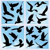 Fensterbilder Vogelschutz Selbstklebende, SILARLAIT 37 Stück Fensteraufkleber Vogelschutz Statisch & Wiederverwendbare, Fenstersticker Vogelaufkleber Schwarz, Vogelschutzfolien für Fenster, Glas