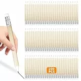 Leikurvo 200 Stück Bleistift HB, 100x7.2mm Mini Bleistifte mit Radiergummi HB Holz Golf Bleistift Set Naturholz Kurz Halbstifte Natur Holzbleistifte Halber Graphitstifte für Schüler Schule Zuhause