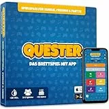 Quester - Das Brettspiel mit App, interaktives Quiz, Musikspiel, Wissens- und Familienspiel, Brettspiel für Freunde, Familie und Partys, Gellschafts- & Partyspiel für 3-6 Personen, ab 12 Jahren