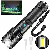 Jayxinli Taschenlampe Led Aufladbar 1000000 Lumen, Led Taschenlampe Extrem Hell Mit COB Arbeitsleuchte USB Taschenlampen, 7 Modi Starke Taschenlampen Batteriebetrieben für Camping Notfälle