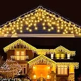 LEDYA Eisregen Lichterkette Außen, 17M 480 LED Lichterkette Weihnachten, Weihnachtsbeleuchtung Außen mit Timer 8 Modi, Memory-Funktion Wasserdicht Lichterkette für Terrasse Balkon Weihnachtsdeko