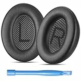 Accessory House Ohrpolster kompatibel mit Bose QuietComfort 35 (QC35) und QuietComfort 35 II (QC35 II) Kopfhörern. Proteinleder, weicher Schaumstoff mit hoher Dichte, erhöhte Haltbarkeit (schwarz)