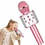 GeschenPark Mikrofon Kinder, Bluetooth Karaoke Mikrofon Geschenk Mädchen 3-12 Jahre Spielzeug Mädchen 4-10 Jahre Microphone Geburtstagsgeschenk - Ostergeschenke für Kinder