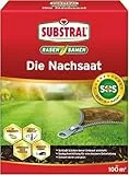 Substral Rasensamen Die Nachsaat, Rasensaat, Schnell keimende strapazierfähige Rasenreparatur-Mischung, 2 kg für 100 m²