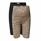 Mamalicious 2 Schwangerschaftsshorts, Schwarz/Leopard, Damen, Julienne, Schwarz , 38
