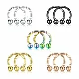 5 Paar 1,2mm Nasenpiercing Hufeisen Edelstahl Lippen Nase Brust Helix Piercing Ring Briana Williams