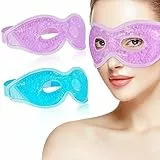 Heyu-Lotus 2 Stück Augenmaske Kühlend, Gel Kühlmaske Warm Augen Kühlbrille Kühlende Wiederverwendbare Kühlende Augenmaske(Violett)