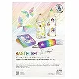 Ursus 7900099 - Bastelset, farbenfroher Materialmix in schönen Regenbogen-Farben, mit Bastelpapier, Faltblättern, Stanzteilen und Klebepads, bunt