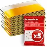 PURAHELP® Rettungsdecke Gold & Silber [5 STÜCK] - 210 x 160 cm - Notfalldecken für Erste Hilfe, Outdoor & Auto - Wetterfeste Überlebensdecken für Wandern, Camping & Notfälle - Kompakte Thermodecken