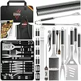KESSER® Grillbesteck Set 37-teilig Grillzubehör aus rostfreiem Edelstahl Grillset mit Grillzange, Grillwender, 4in1 Grillspatel, Grillgabel, Grill-Spieß, Thermometer, Korkenzieher, Grillmatte & Tasche