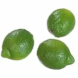 Deco Woerner Limetten Lebensmittel-Attrappe 7 x 11 cm 3 STK. Fake Limetten Deko Zitrusfrucht naturgetreue Limetten am Stück